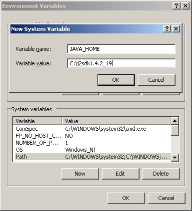A screenshot of the Windows Environment Variables dialog