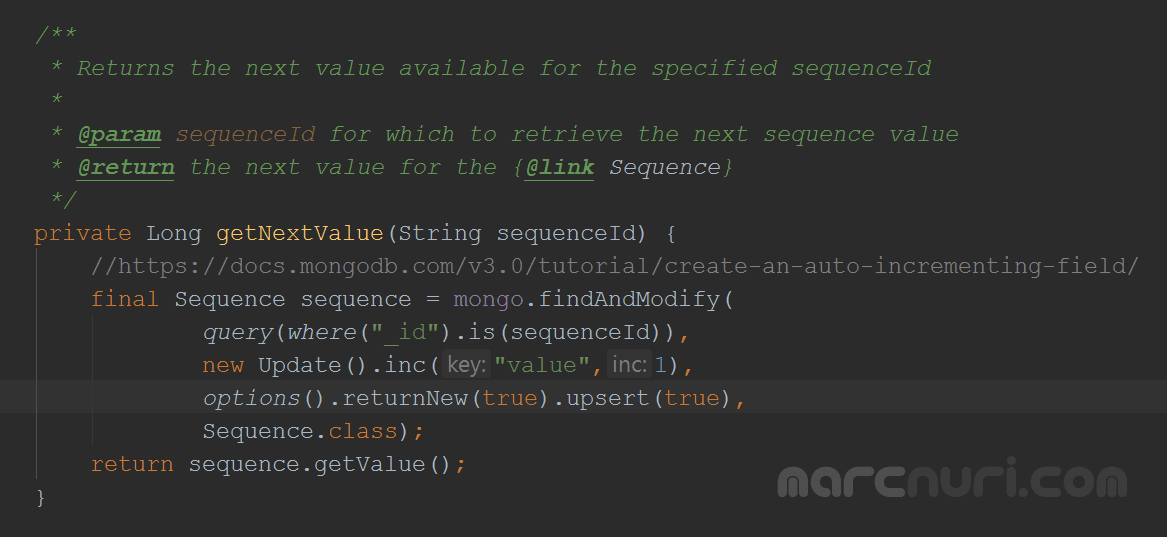 A thumbnail to represent the post Spring-data + Mongo: Auto-increment sequence in MongoDB using a Spring service