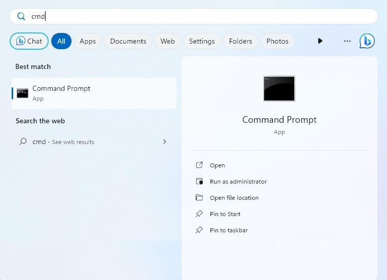 Menú inicio de Windows 11