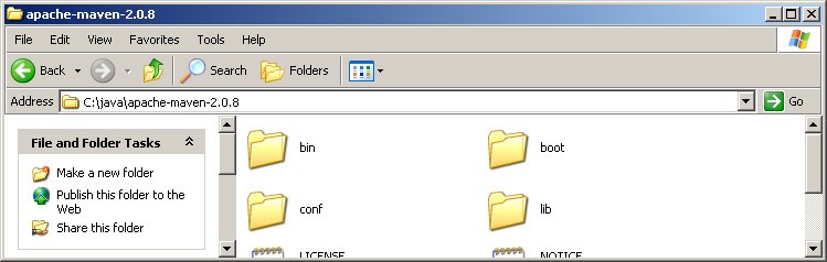 A screenshot of windows explorer showing the Maven directory