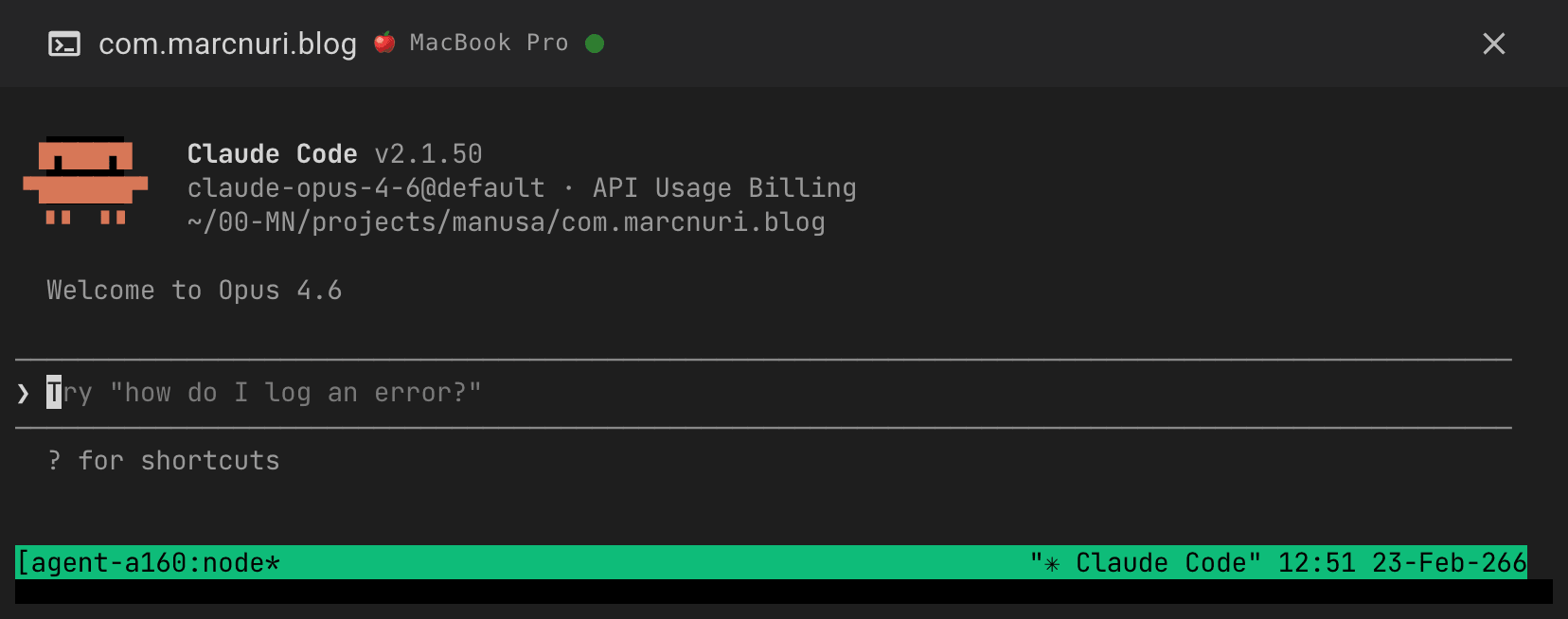 Browser-based terminal attached to a remote coding agent session