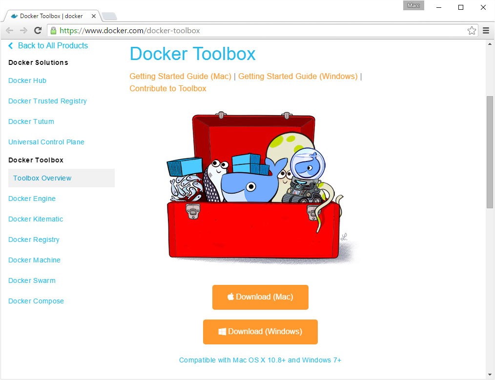 Descargar Docker Toolbox para Windows